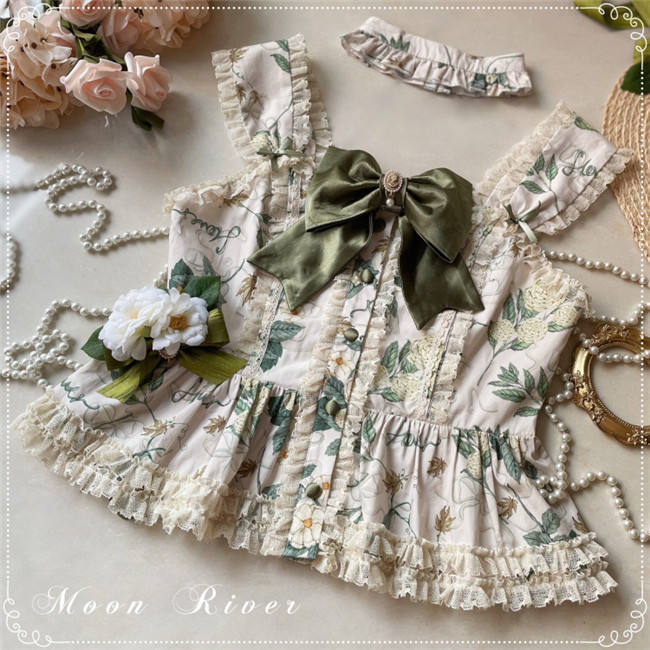 Moon River ~Camellia Vintage Flowers Lolita Vest/Skirt
