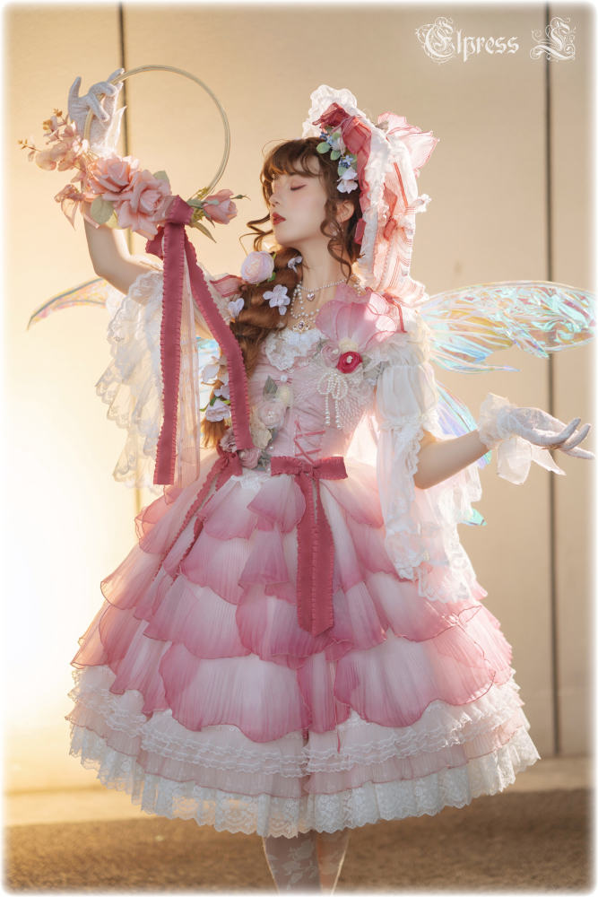Elpress L ~Flower Petals Roses Elegant Lolita JSK -Ready Made