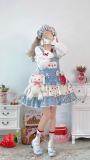 Alice Girl ~Rabbit Strawberry Lolita Salopette for Adults -Pre-order