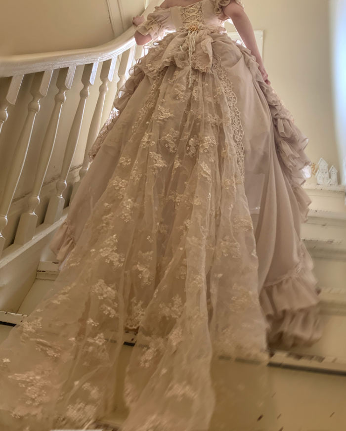 Avro's Dream Luxury Vintage Lolita OP Tea Party Design -Ready Made