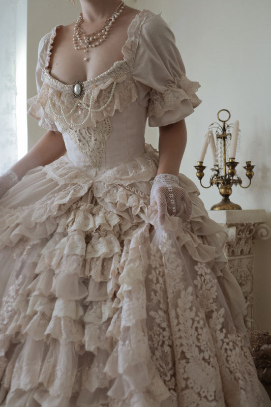 Avro's Dream Luxury Vintage Lolita OP Tea Party Design -Ready Made
