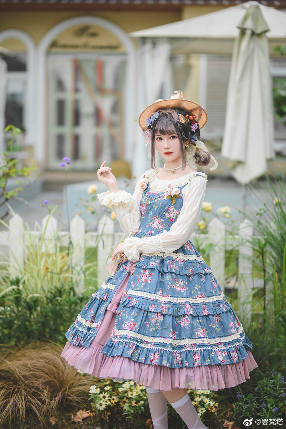 Infanta Corolla Little Garden Cotton Floral Lolita JSK Pre order Sweet Lolita Jumpers Gothic lolita JSK My Lolita Dress