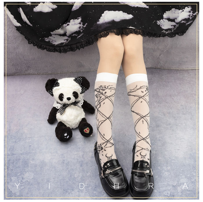 Yidhra Lolita ~The Sleep of Thorns Knee High Lolita Socks