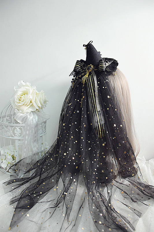Sweet Jelly Lolita Halloween Lolita Hat with Fixed Veil