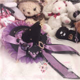 Black Purple Gold Gemstone Star Devil Wings Lolita Hat/Hairclip
