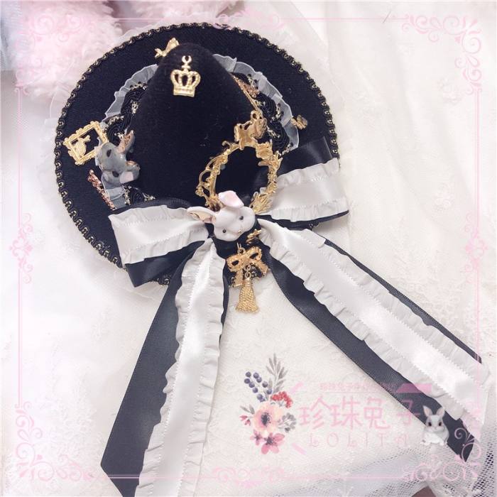 Hand-made Frame Rabbit Witch Lolita Hat