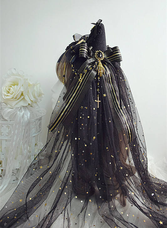 Sweet Jelly Lolita Halloween Lolita Hat with Fixed Veil