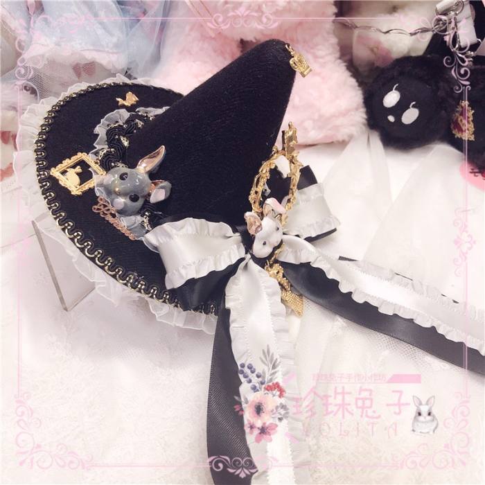 Hand-made Frame Rabbit Witch Lolita Hat