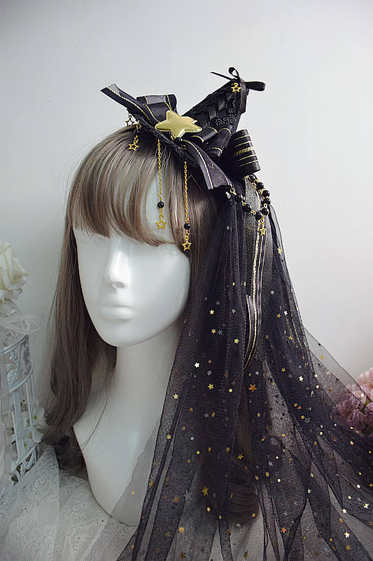 Sweet Jelly Lolita Halloween Lolita Hat with Fixed Veil