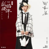 NyaNya Lolita ~Cranes Loose Gingham Knit Lolita Coat -Ready Made