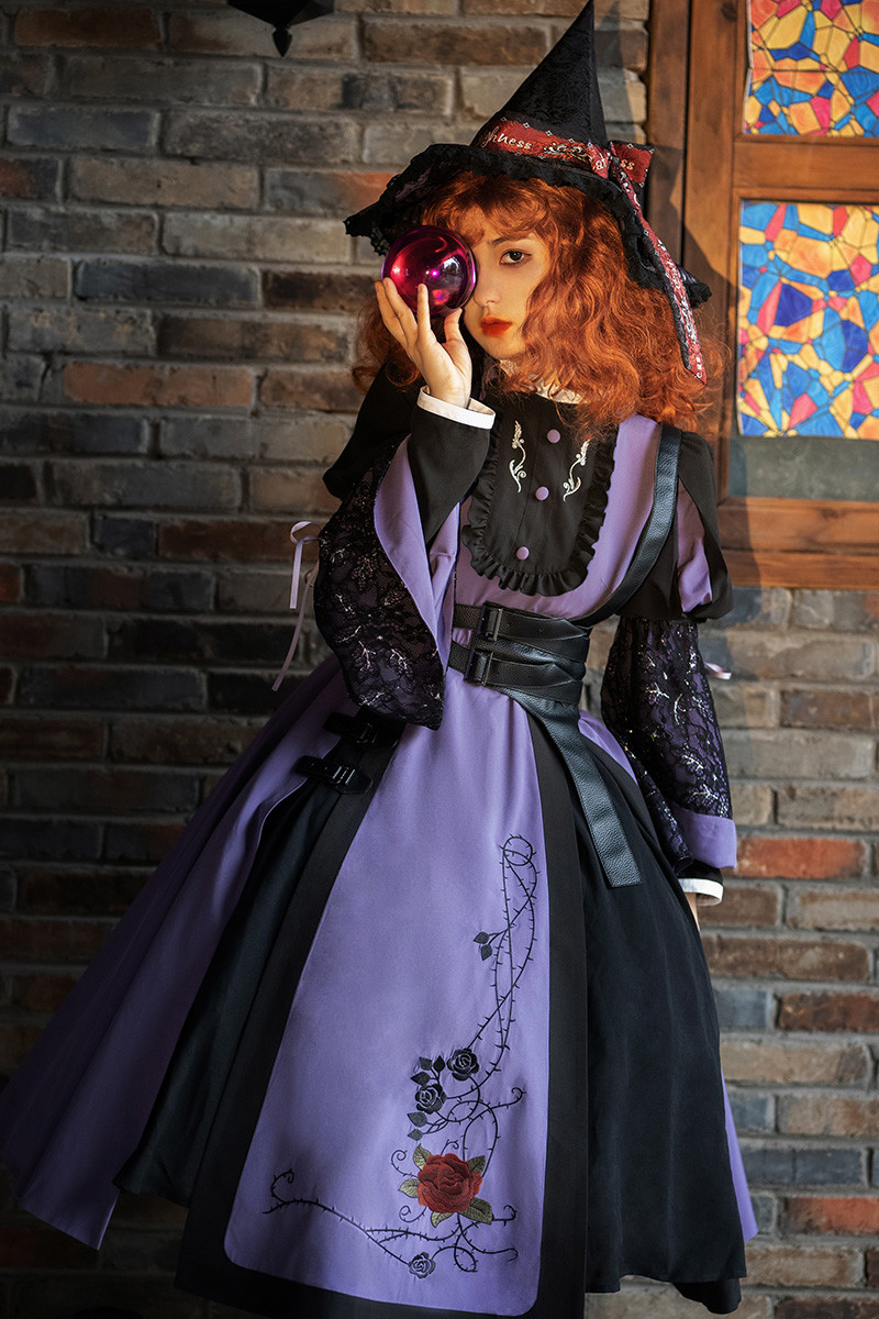 Withpuji The Time of Searcy's Spell Halloween Lolita Set,One Piece ...