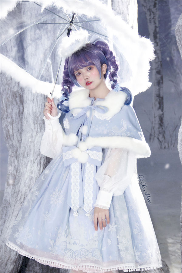 Tommy Bear Snow Moon Castle Lolita JSK, Cape and Blouse