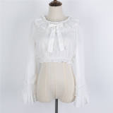 Cheese and Cocoa Long Sleeves Lolita Blouse Purple L - In Stock