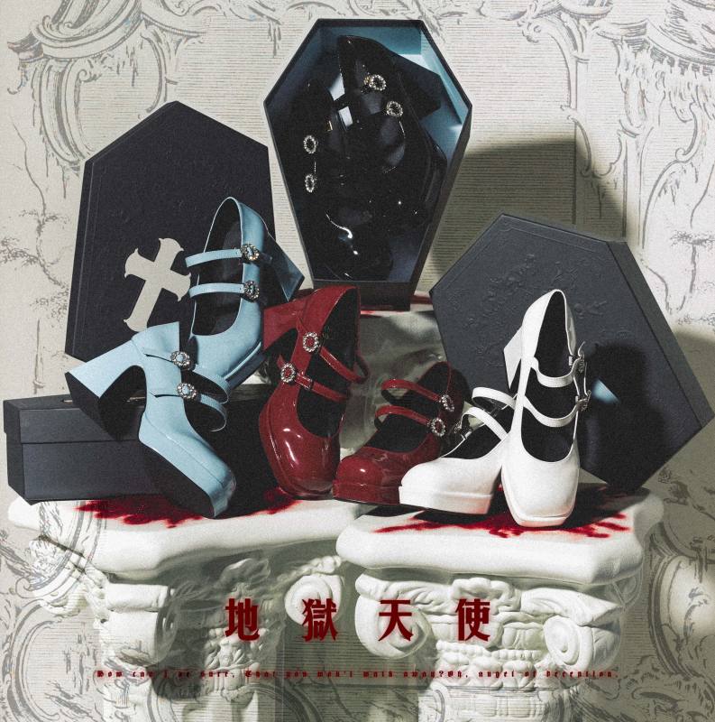 Unicorn Tears ~Ange de l‘enfer Lolita Shoes - Red Velvet Size 41