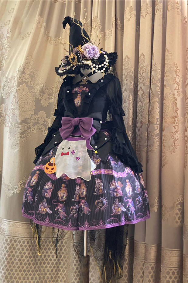 Little Ghost Embroidery Apron Set