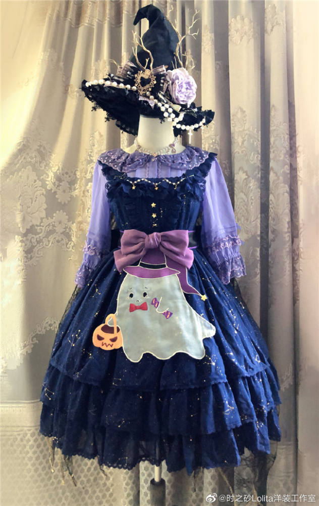 Little Ghost Embroidery Apron Set