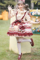 Honey Machine ~Little Red Riding Hood * Delicious Cherry Lolita Skirt/Cape -Ready Made