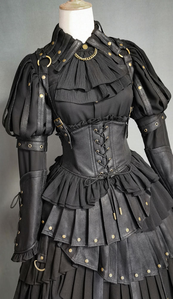 Foxtrot Black Fog's beloved Lolita Salopette + Blouse Set