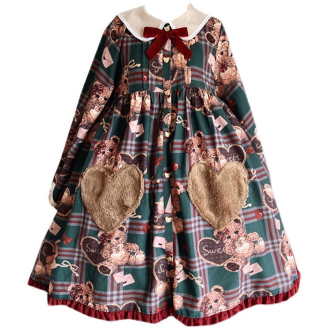 Christmas Teddy Bear Winter Lolita OP
