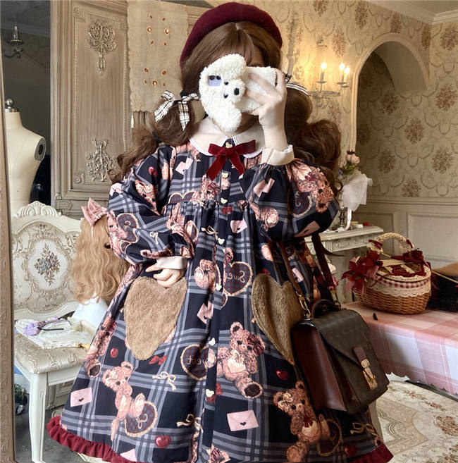 Christmas Teddy Bear Winter Lolita OP