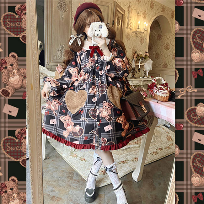 Christmas Teddy Bear Winter Lolita OP