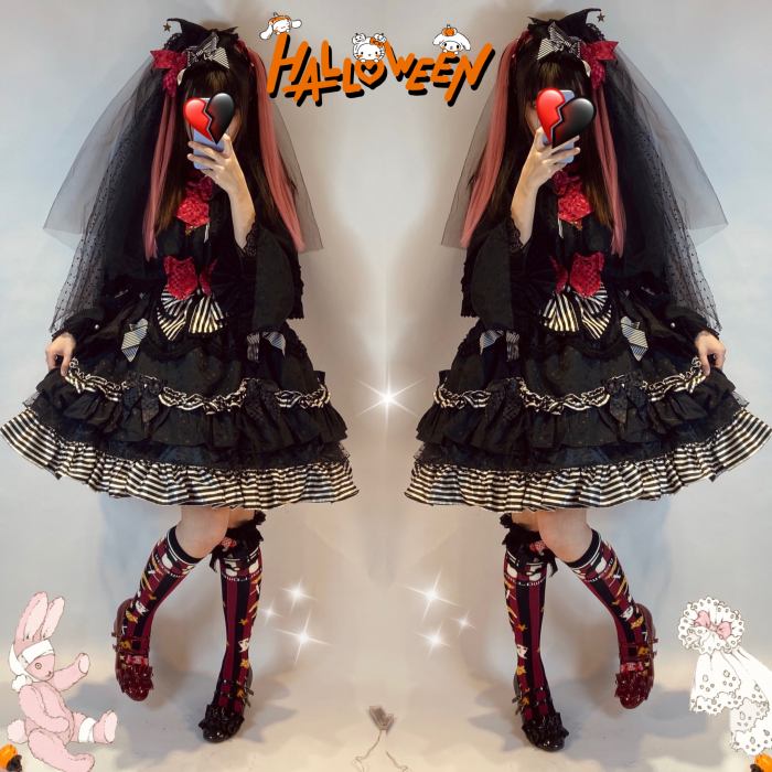 Halloween Pumpkin Bat Lolita Socks