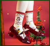 Hearts No Flowers Cotton Christmas Lolita Socks