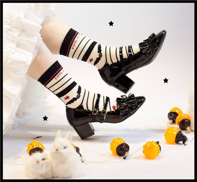 Halloween Pumpkin Bat Lolita Socks