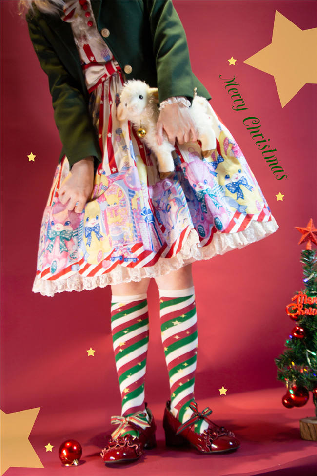 Hearts No Flowers Cotton Christmas Lolita Socks