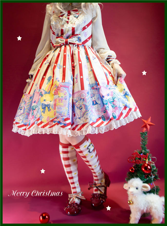 Hearts No Flowers Cotton Christmas Lolita Socks