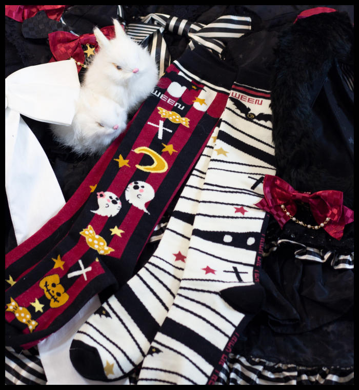 Halloween Pumpkin Bat Lolita Socks