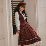 Miss Point Rose Humanoid 3.0 Gingham Vintage Lolita Vest/Skirt