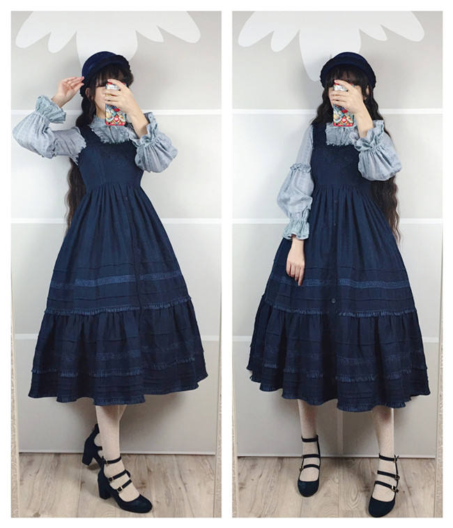 A Girl Looking Far Away Winter Vintage Lolita JSK -Pre-order
