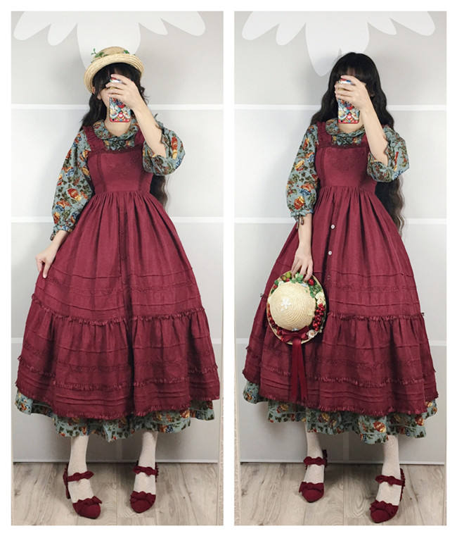 A Girl Looking Far Away Winter Vintage Lolita JSK -Pre-order