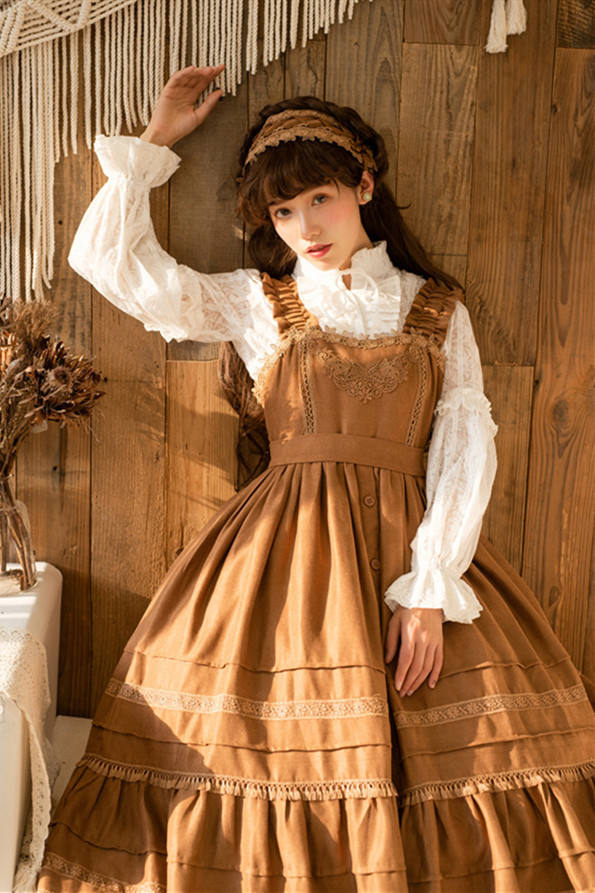 A Girl Looking Far Away Winter Vintage Lolita JSK -Pre-order