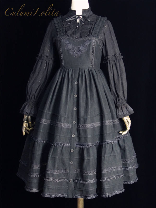 A Girl Looking Far Away Winter Vintage Lolita JSK -Pre-order