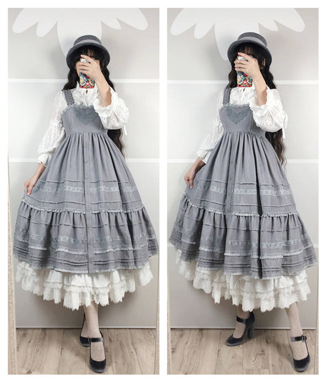 A Girl Looking Far Away Winter Vintage Lolita JSK -Pre-order