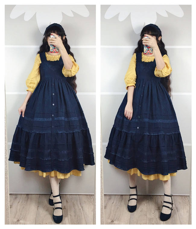 A Girl Looking Far Away Winter Vintage Lolita JSK -Pre-order