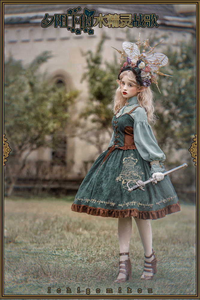 Ichigomikou Velvet Forest Fairy’s Song Lolita JSK -Pre-order