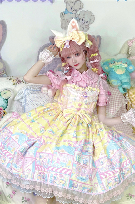 CCat Rainbow Doll House Sweet Lolita JSK -Pre-order,Sweet Lolita 