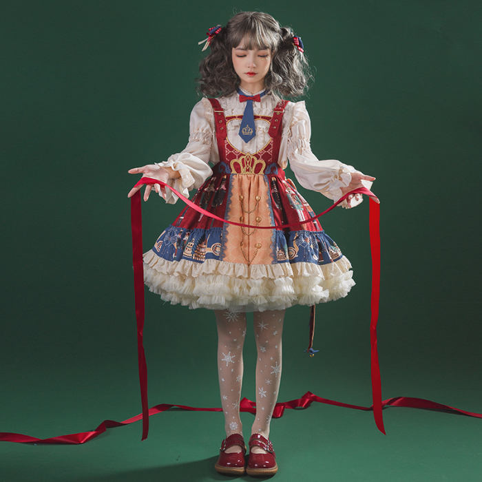 Ying Luo Fu The Nutcracker Christmas Lolita Salopette/Blouse