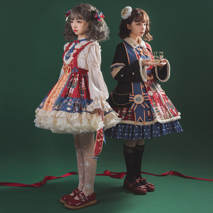 Ying Luo Fu The Nutcracker Christmas Lolita Salopette/Blouse