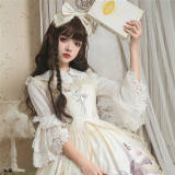 Vintage Mercerized Cotton Hime Sleeves Lolita Blouse