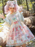 Cat Tea Party Sweet Lolita Salopette Pink  Size S - In Stock