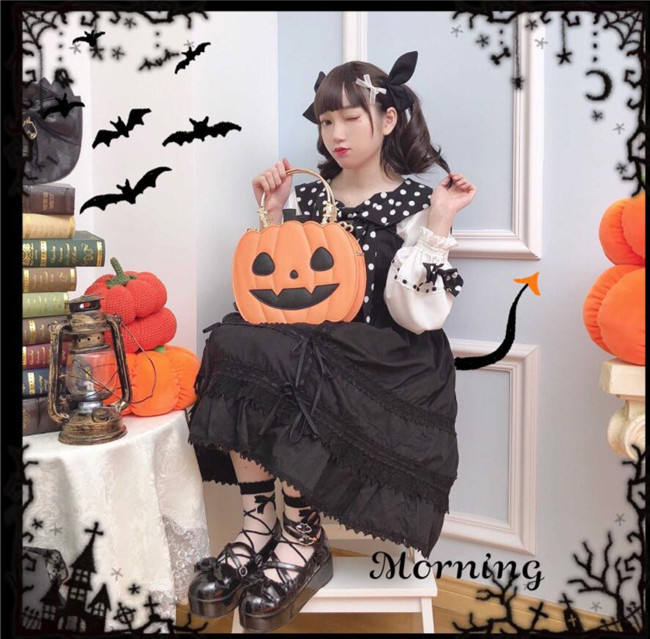 Morning Glory ~Halloween Pumpkin Lolita Bag - In Stock