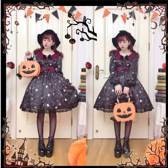 Morning Glory ~Halloween Pumpkin Lolita Bag - In Stock