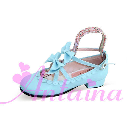 Matte Red Double Bow Lolita Shoes