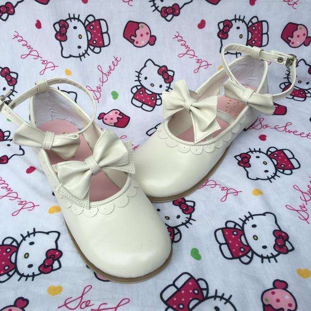 Matte Red Double Bow Lolita Shoes