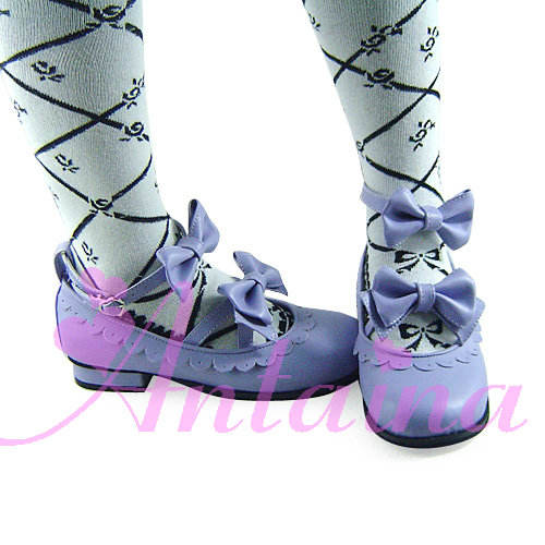 Matte Red Double Bow Lolita Shoes