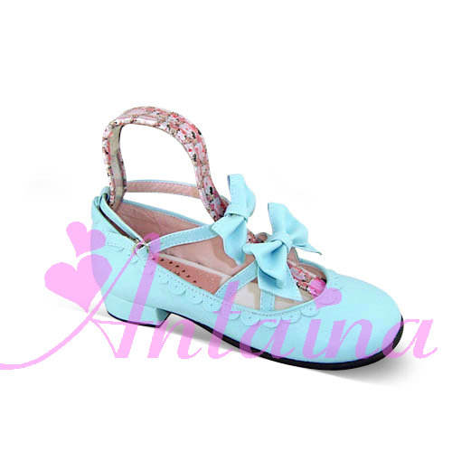 Matte Red Double Bow Lolita Shoes